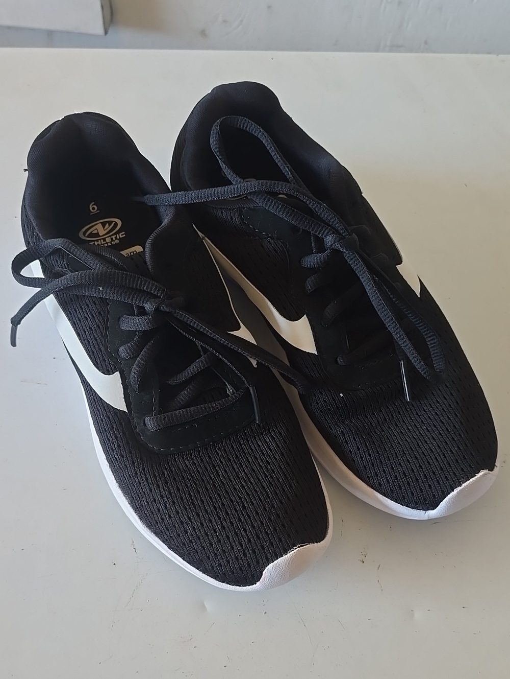 Youth Black and White Knit Training Sneakers